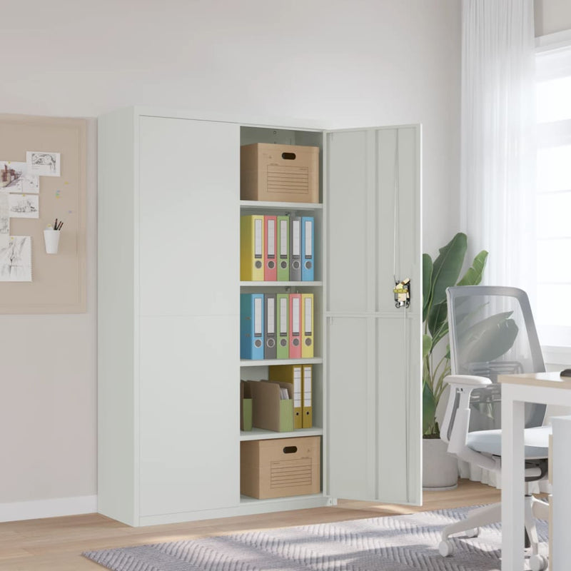 Archiefkast 105x40x180 cm staal lichtgrijs MeubelReus