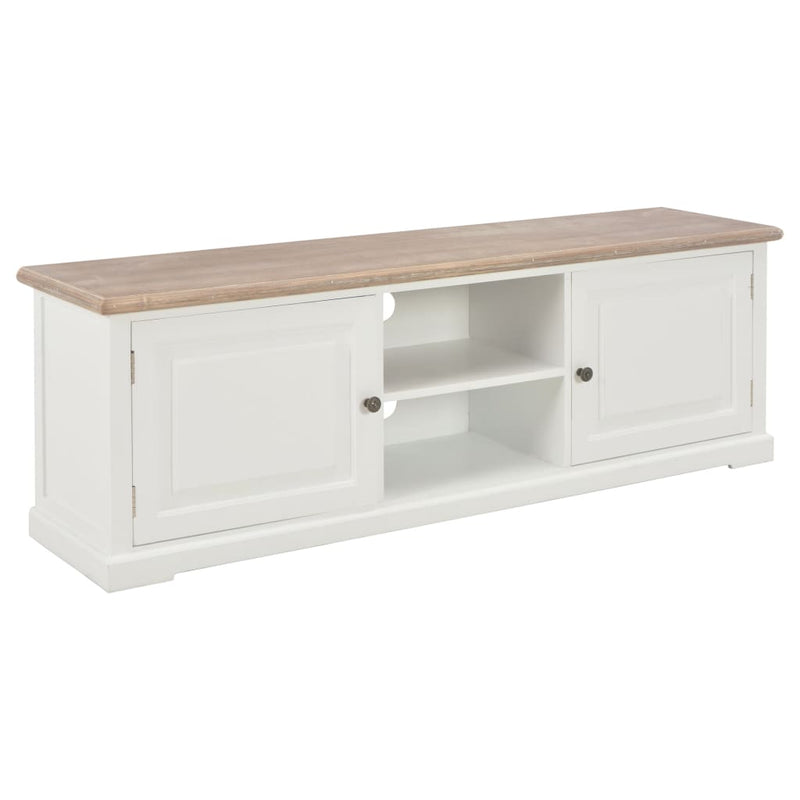 Tv-meubel 110x30x40 cm bewerkt hout wit MeubelReus