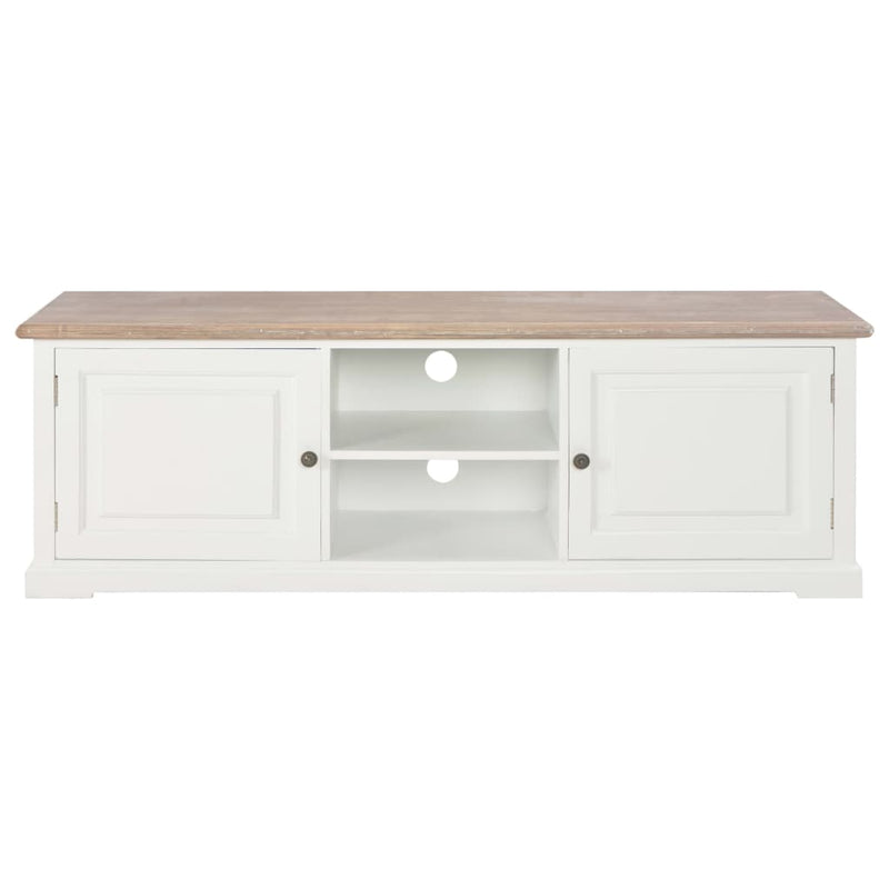 Tv-meubel 110x30x40 cm bewerkt hout wit MeubelReus