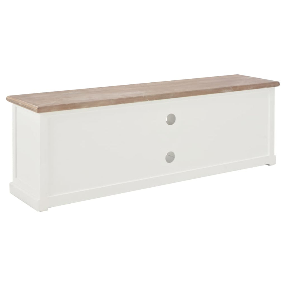 Tv-meubel 110x30x40 cm bewerkt hout wit MeubelReus