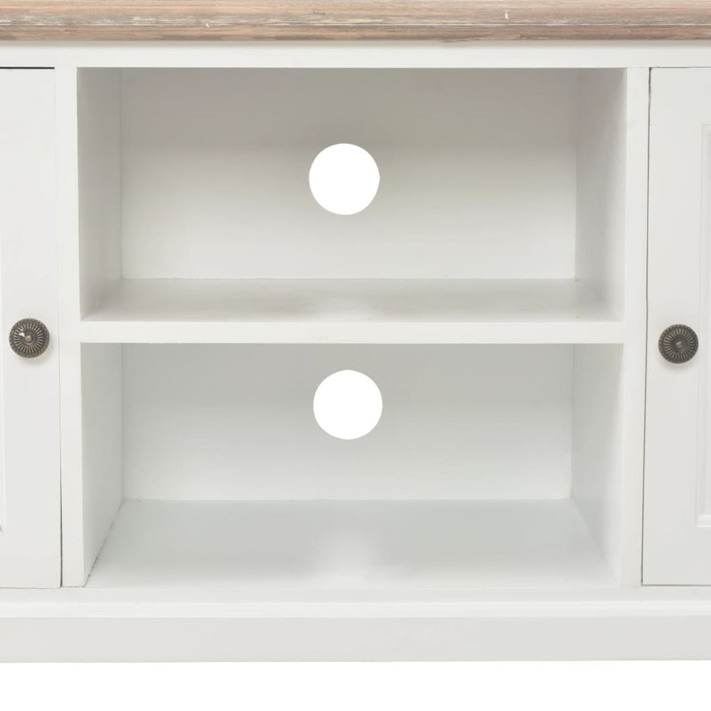 Tv-meubel 110x30x40 cm bewerkt hout wit MeubelReus