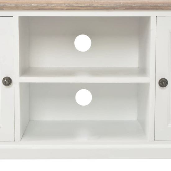 Tv-meubel 110x30x40 cm bewerkt hout wit MeubelReus