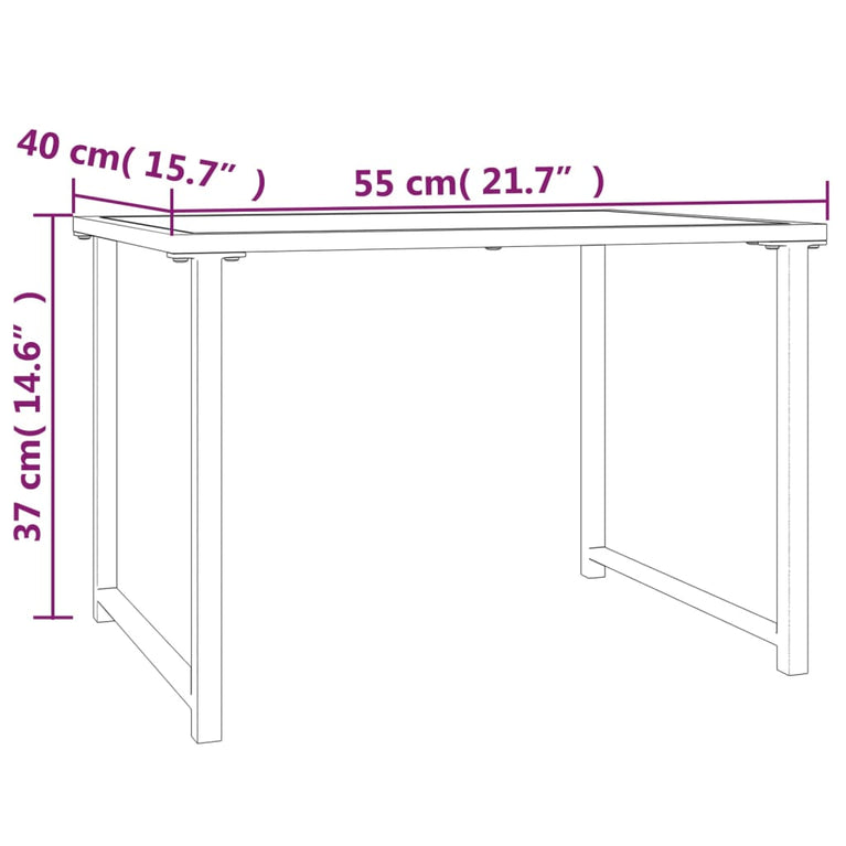 Tuintafel 55x40x37 cm staal antracietkleurig MeubelReus