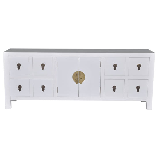 Tv-meubel 110x24x48 cm bewerkt hout wit MeubelReus