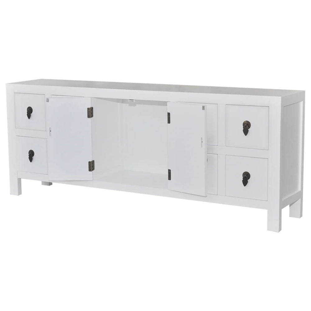 Tv-meubel 110x24x48 cm bewerkt hout wit MeubelReus