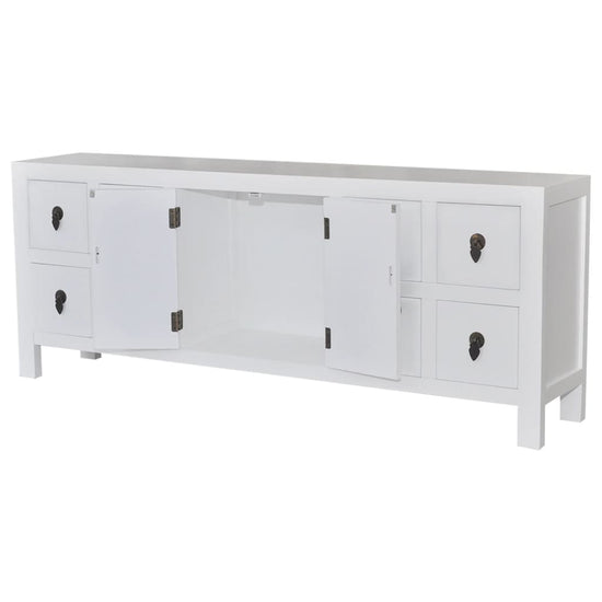 Tv-meubel 110x24x48 cm bewerkt hout wit MeubelReus