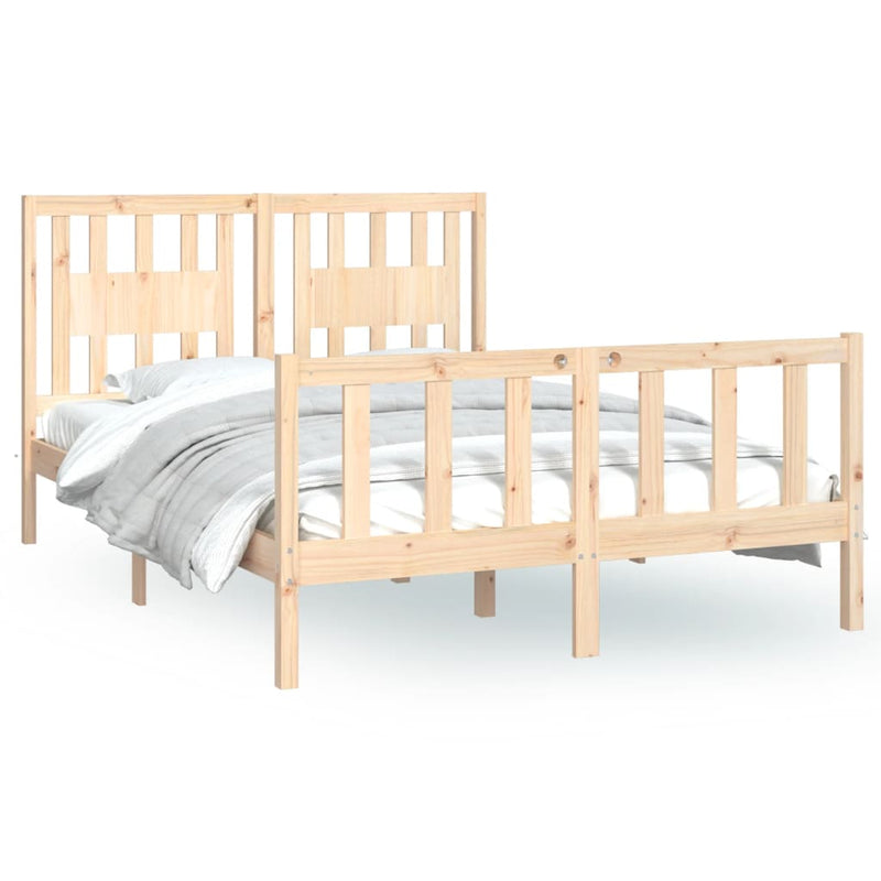 Bedframe met hoofdbord massief grenenhout 120x200 cm