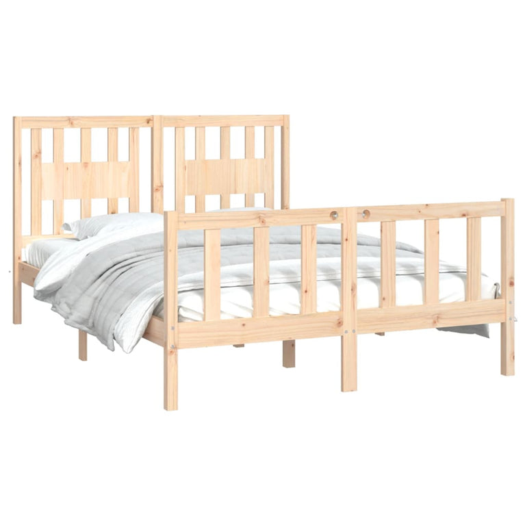 Bedframe met hoofdbord massief grenenhout 120x200 cm