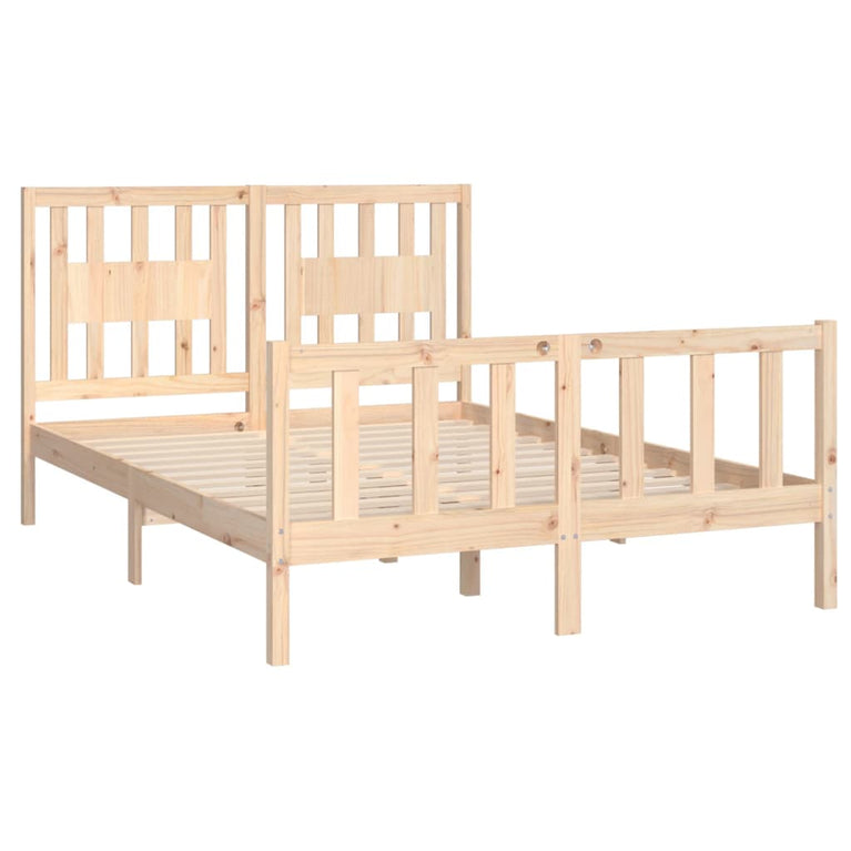 Bedframe met hoofdbord massief grenenhout 120x200 cm