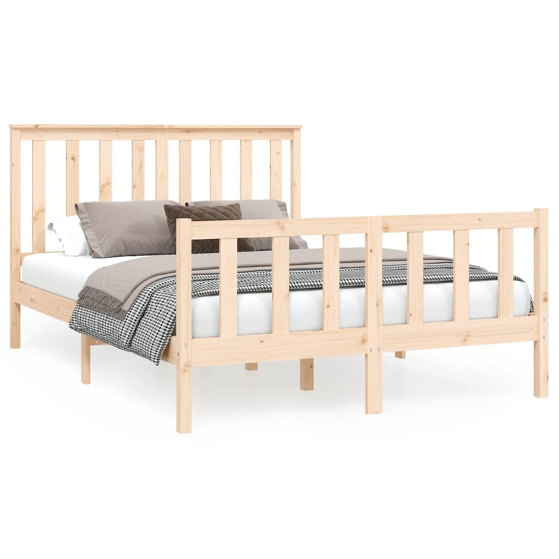 Bedframe met hoofdbord massief grenenhout 120x200 cm