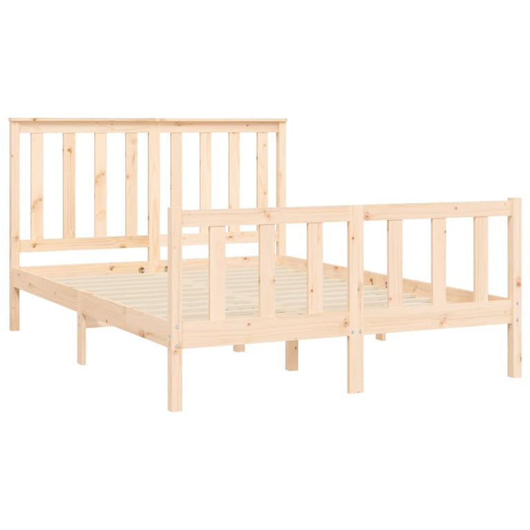 Bedframe met hoofdbord massief grenenhout 120x200 cm