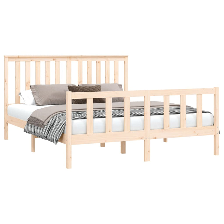 Bedframe met hoofdbord grenenhout 150x200 cm 5FT King Size