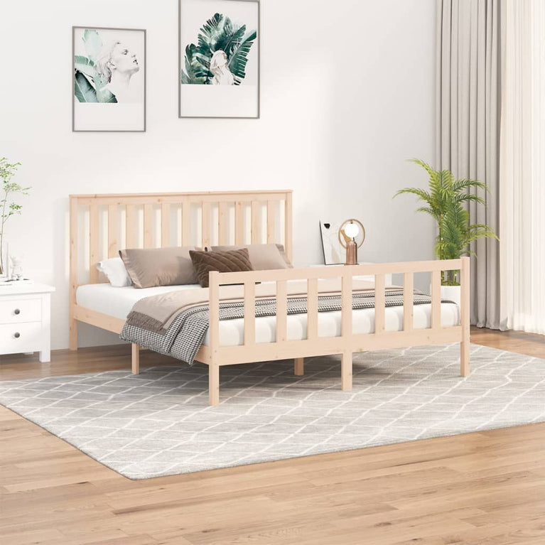 Bedframe met hoofdbord grenenhout 150x200 cm 5FT King Size