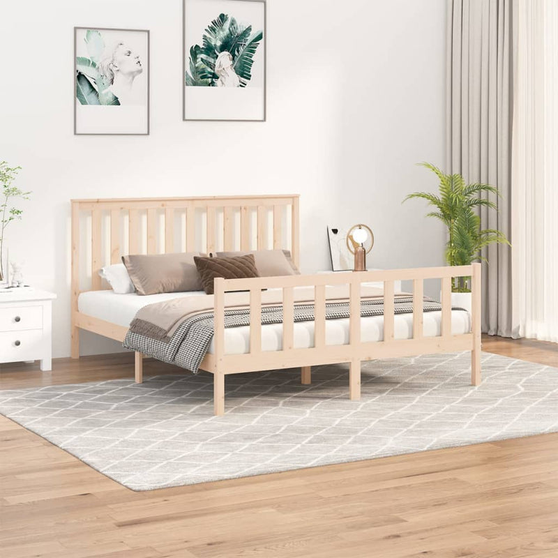 Bedframe met hoofdbord grenenhout 150x200 cm 5FT King Size