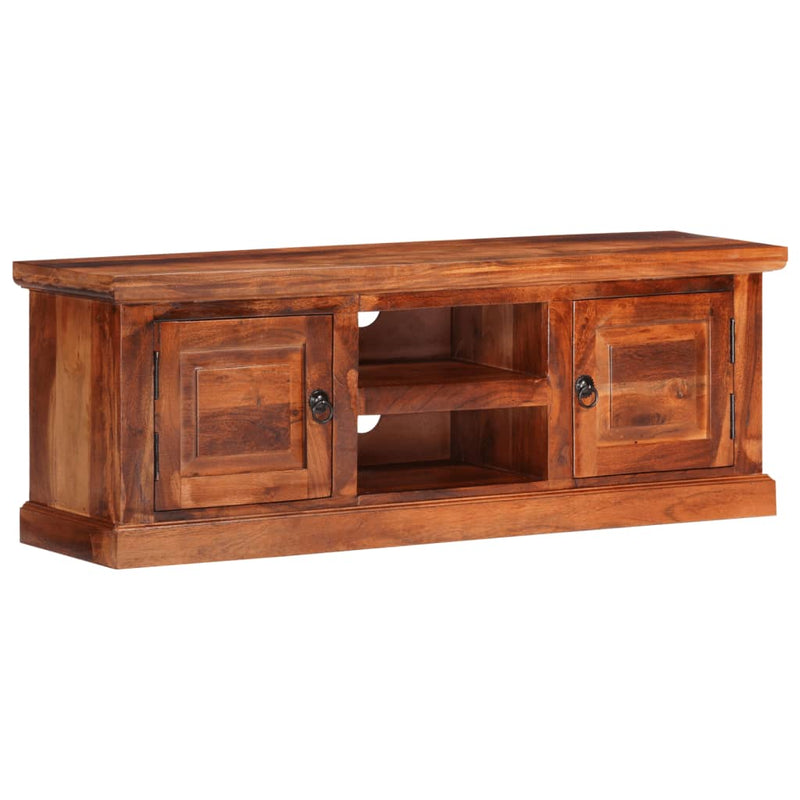 Tv-meubel met deuren 112x30x40 cm massief acaciahout MeubelReus