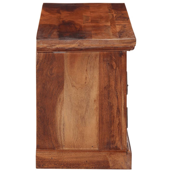 Tv-meubel met deuren 112x30x40 cm massief acaciahout MeubelReus