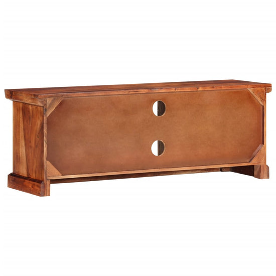 Tv-meubel met deuren 112x30x40 cm massief acaciahout MeubelReus