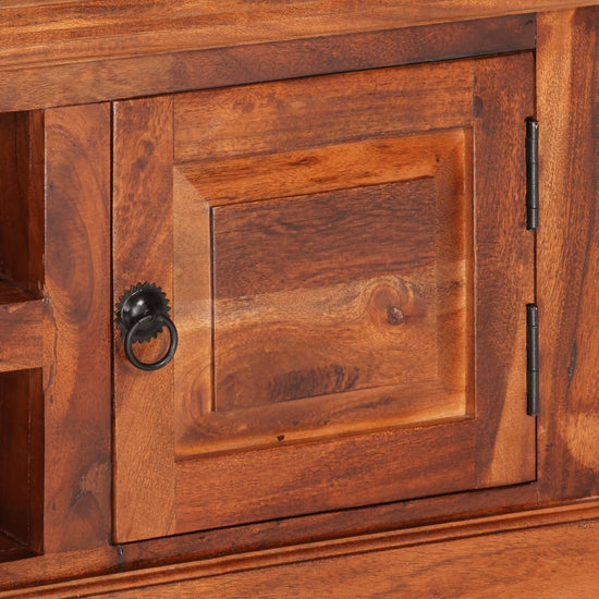 Tv-meubel met deuren 112x30x40 cm massief acaciahout MeubelReus