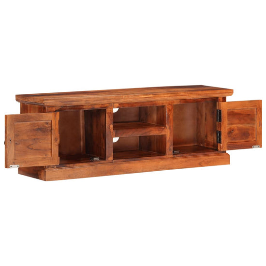 Tv-meubel met deuren 112x30x40 cm massief acaciahout MeubelReus
