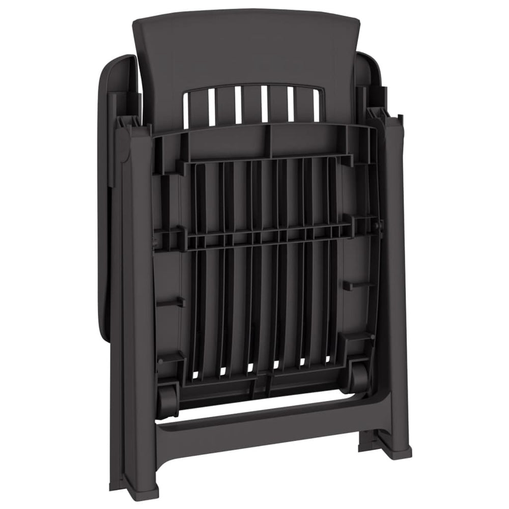 Tuinstoelen 2 st verstelbaar PP antracietkleurig MeubelReus