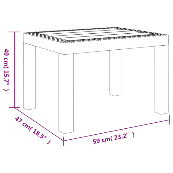 Tuintafel 59x47x40 cm PP wit MeubelReus