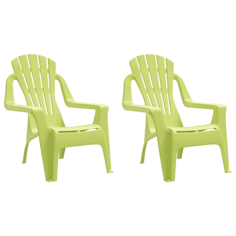 Kindertuinstoelen 2 st hout-look 37x34x44 cm polypropeen groen MeubelReus