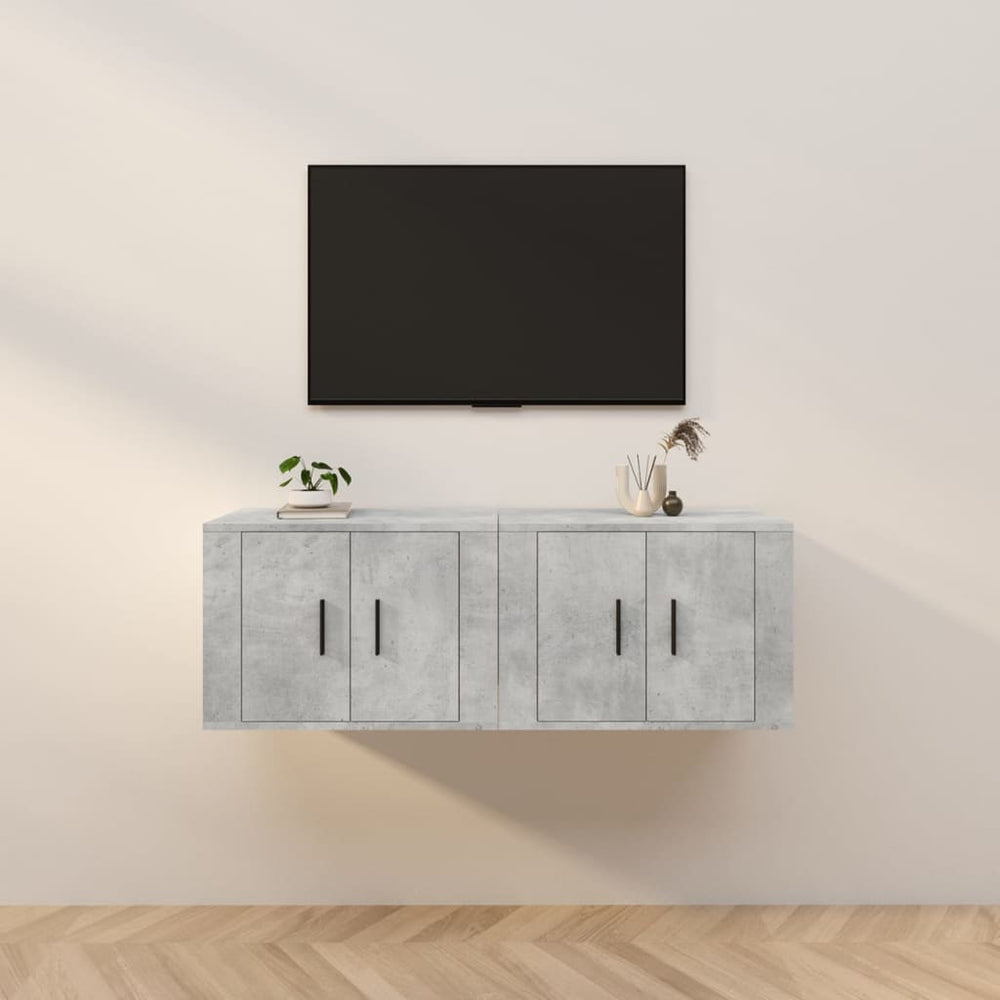 Tv-wandmeubels 2 st 57x34,5x40 cm betongrijs MeubelReus