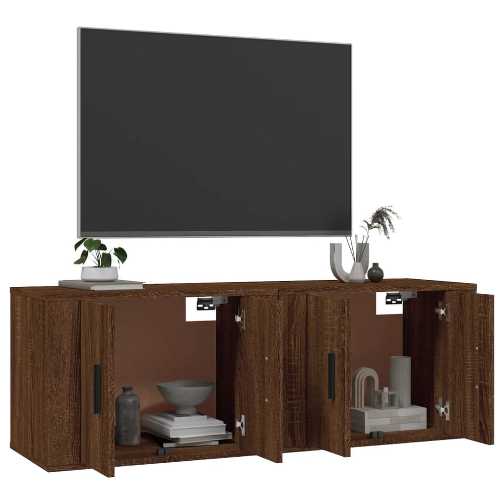 Tv-wandmeubels 2 st 57x34,5x40 cm bruin eikenkleur MeubelReus