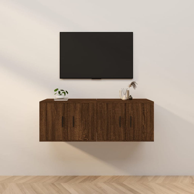 Tv-wandmeubels 2 st 57x34,5x40 cm bruin eikenkleur MeubelReus