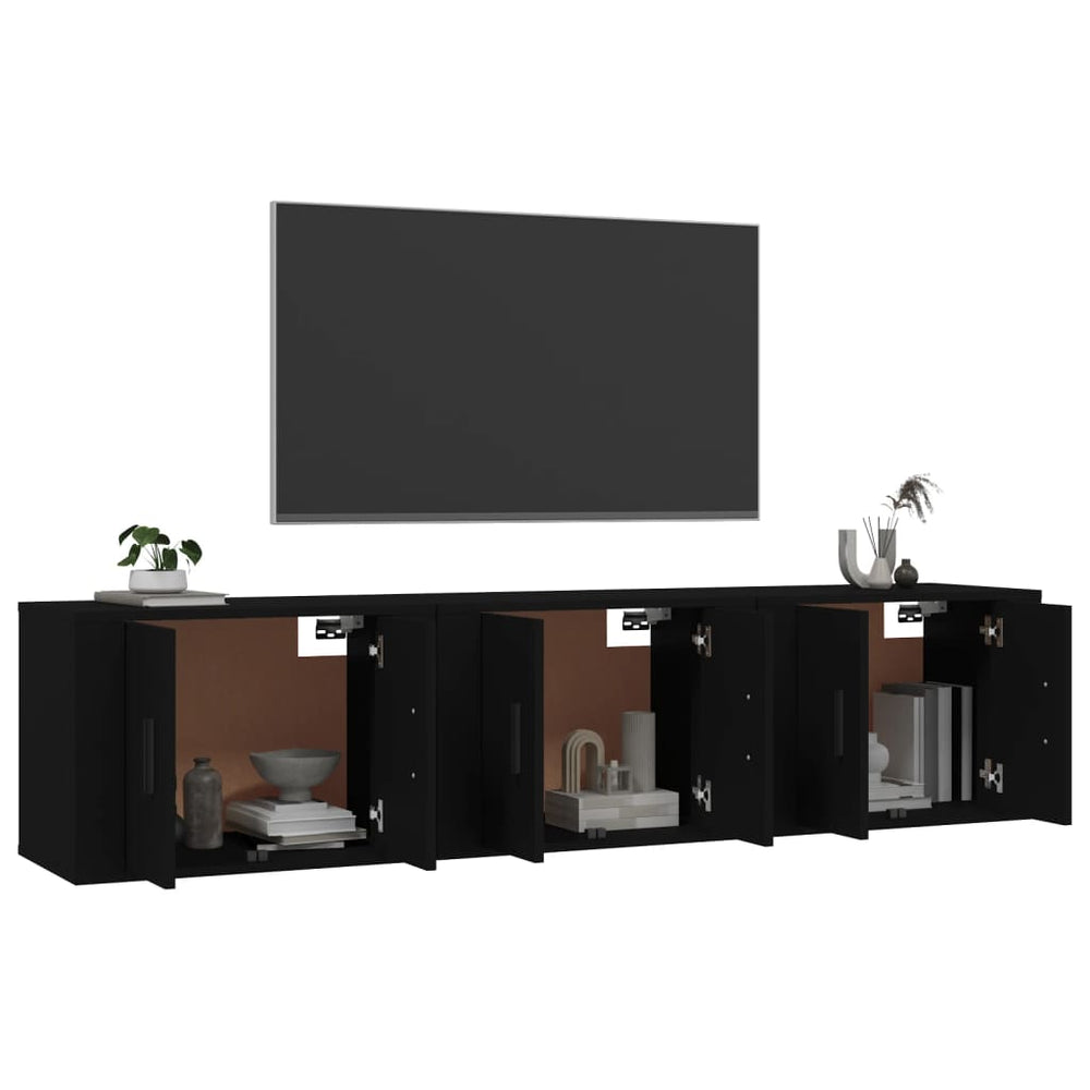 Tv-wandmeubels 3 st 57x34,5x40 cm zwart MeubelReus