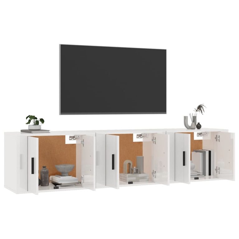 Tv-wandmeubels 3 st 57x34,5x40 cm hoogglans wit MeubelReus