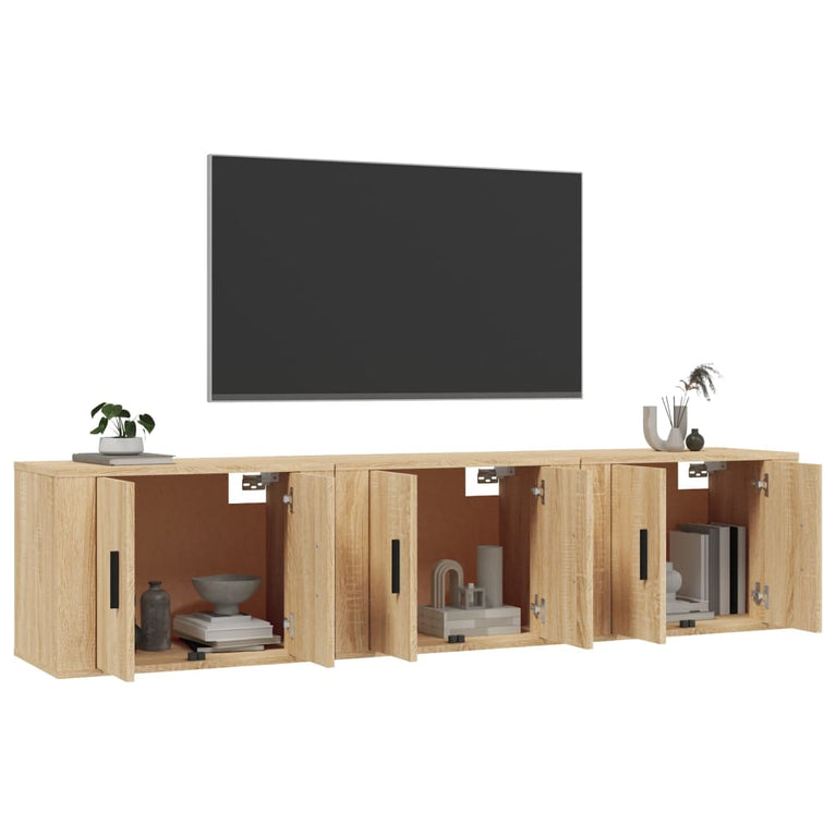Tv-wandmeubels 3 st 57x34,5x40 cm sonoma eikenkleurig MeubelReus