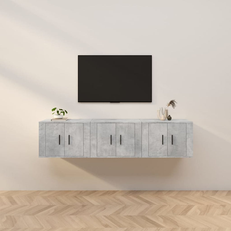 Tv-wandmeubels 3 st 57x34,5x40 cm betongrijs MeubelReus