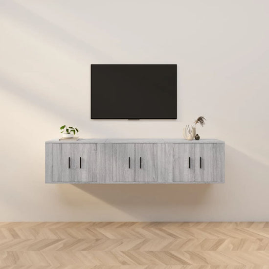 Tv-wandmeubels 3 st 57x34,5x40 cm grijs sonoma eikenkleurig MeubelReus