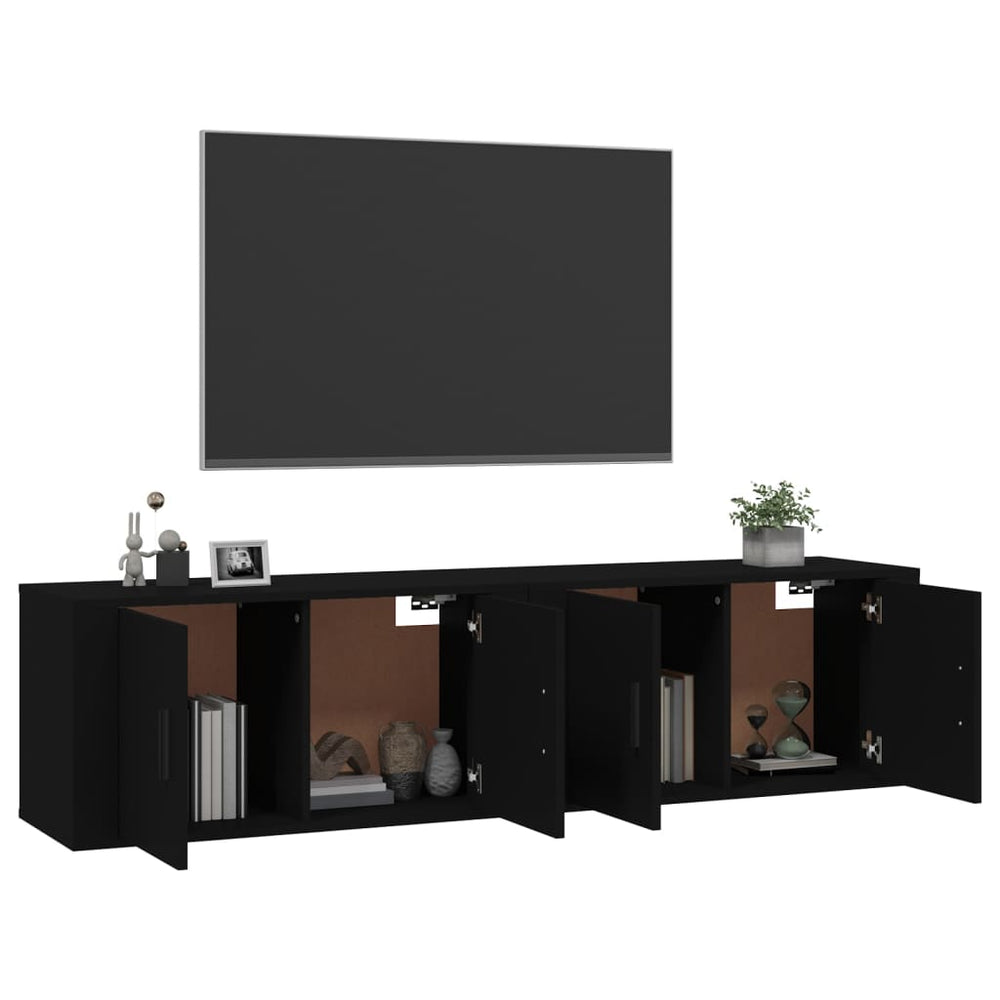 Tv-wandmeubels 2 st 80x34,5x40 cm zwart MeubelReus