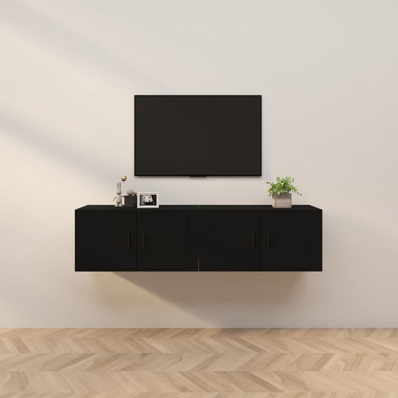 Tv-wandmeubels 2 st 80x34,5x40 cm zwart MeubelReus