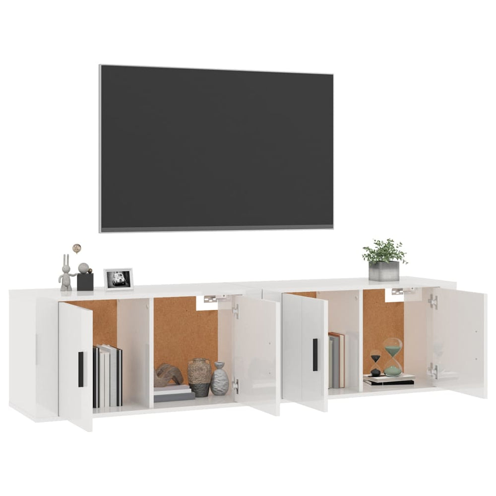 Tv-wandmeubels 2 st 80x34,5x40 cm hoogglans wit MeubelReus