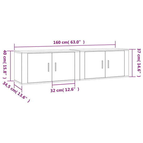 Tv-wandmeubels 2 st 80x34,5x40 cm sonoma eikenkleurig MeubelReus