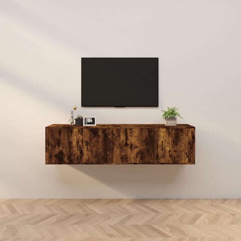 Tv-wandmeubels 2 st 80x34,5x40 cm gerookt eikenkleurig MeubelReus