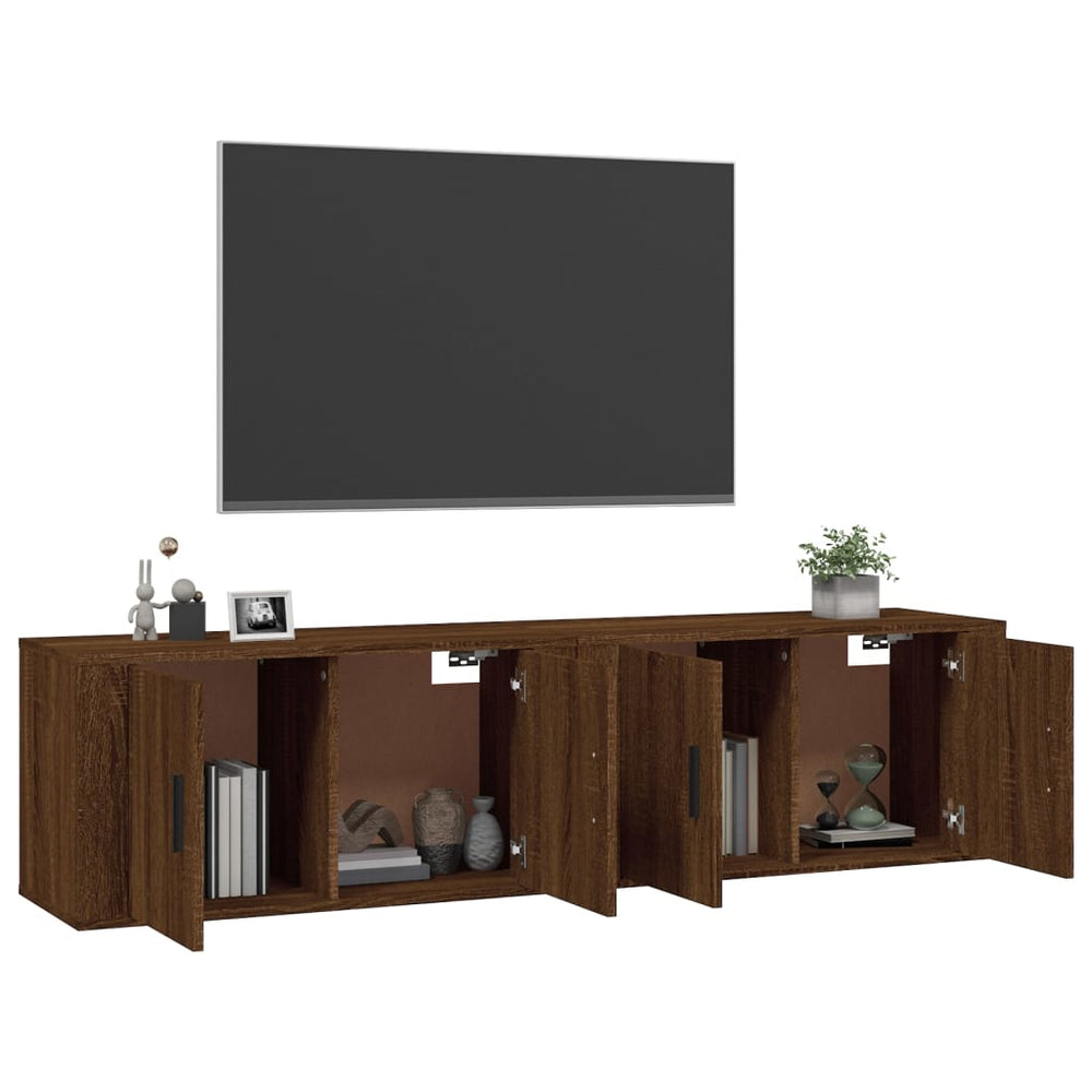 Tv-wandmeubels 2 st 80x34,5x40 cm bruin eikenkleur MeubelReus