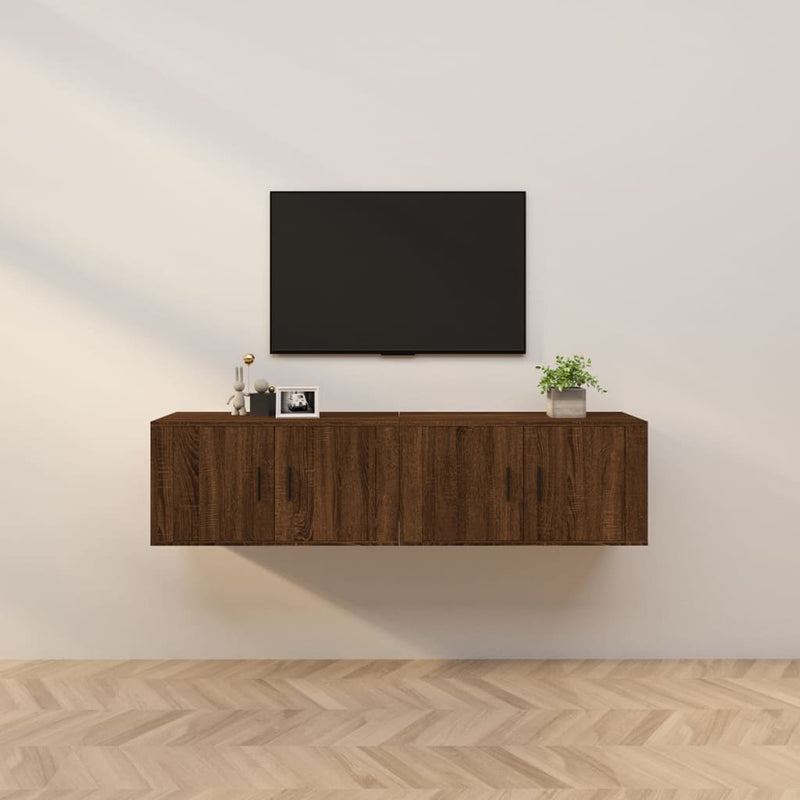 Tv-wandmeubels 2 st 80x34,5x40 cm bruin eikenkleur MeubelReus