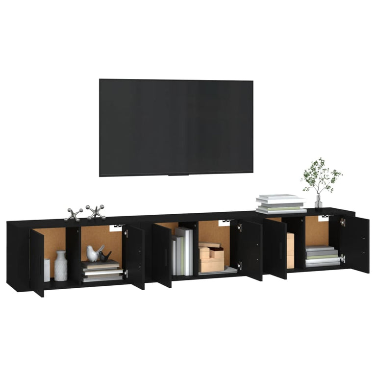 Tv-wandmeubels 3 st 80x34,5x40 cm zwart MeubelReus