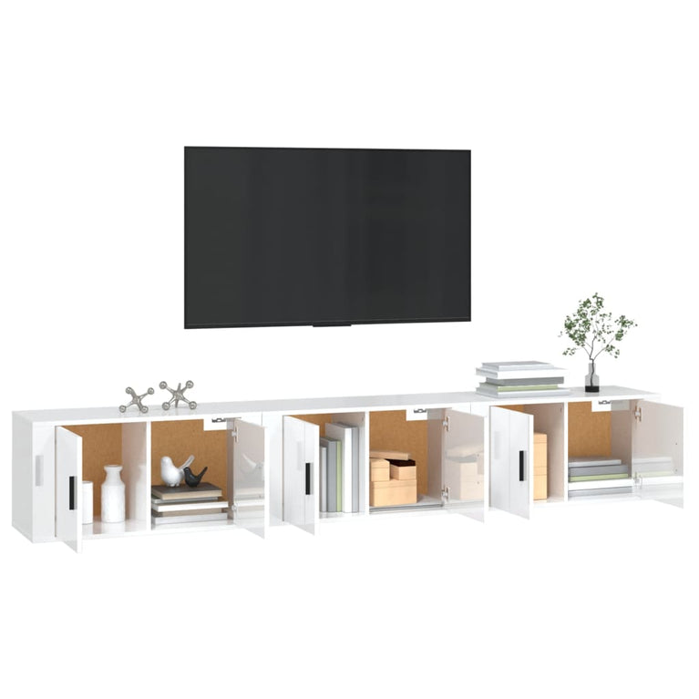 Tv-wandmeubels 3 st 80x34,5x40 cm hoogglans wit MeubelReus