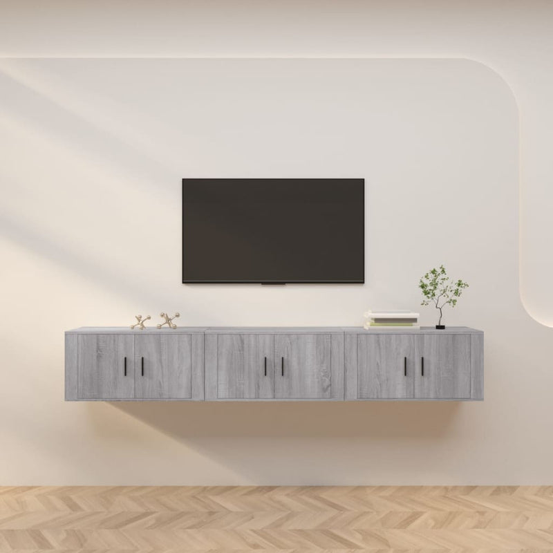Tv-wandmeubels 3 st 80x34,5x40 cm grijs sonoma eikenkleurig MeubelReus