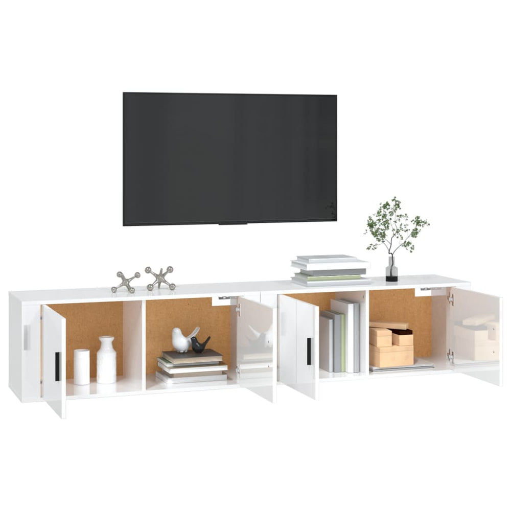Tv-wandmeubels 2 st 100x34,5x40 cm hoogglans wit MeubelReus