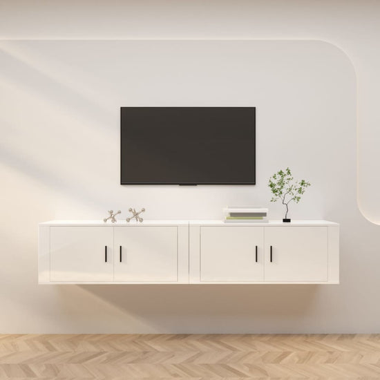 Tv-wandmeubels 2 st 100x34,5x40 cm hoogglans wit MeubelReus