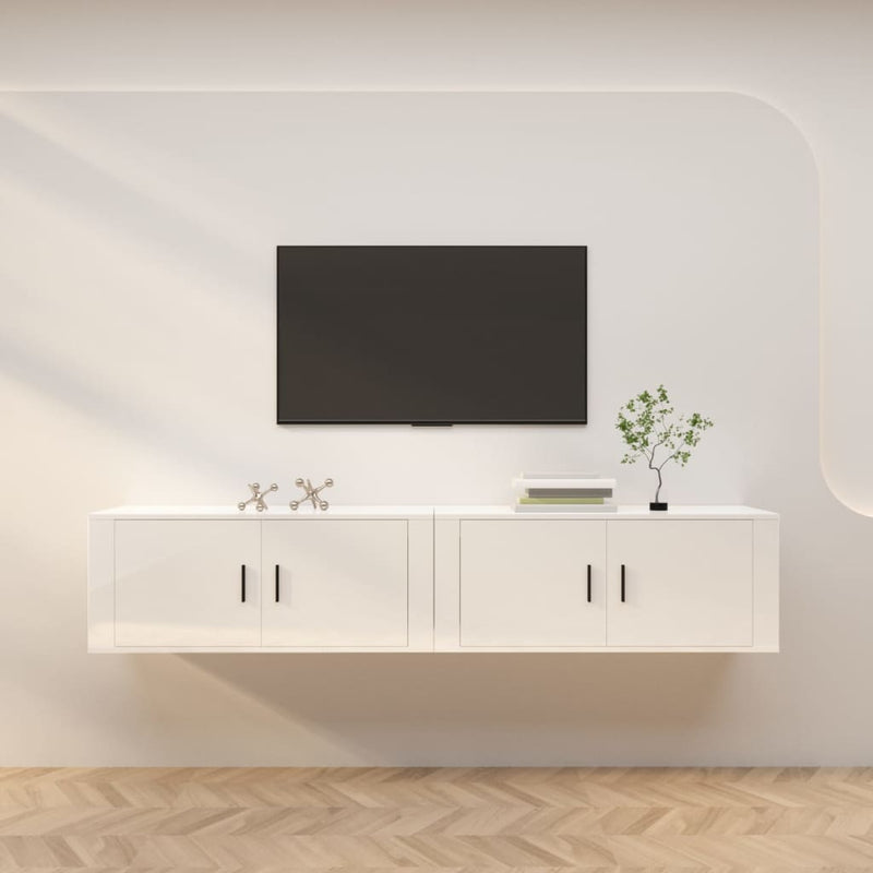 Tv-wandmeubels 2 st 100x34,5x40 cm hoogglans wit MeubelReus