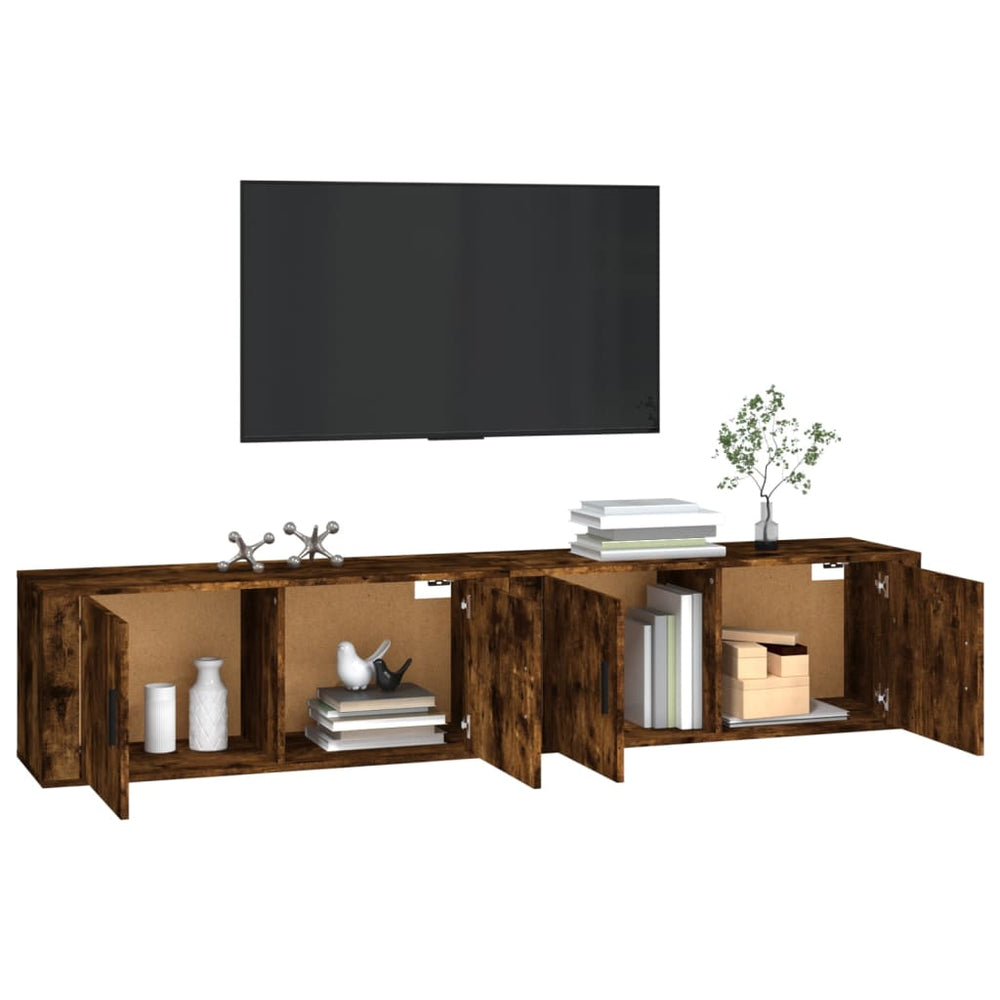 Tv-wandmeubels 2 st 100x34,5x40 cm gerookt eikenkleurig MeubelReus