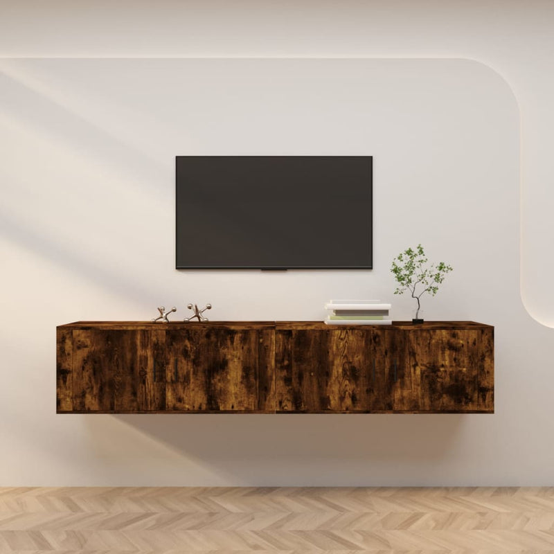 Tv-wandmeubels 2 st 100x34,5x40 cm gerookt eikenkleurig MeubelReus