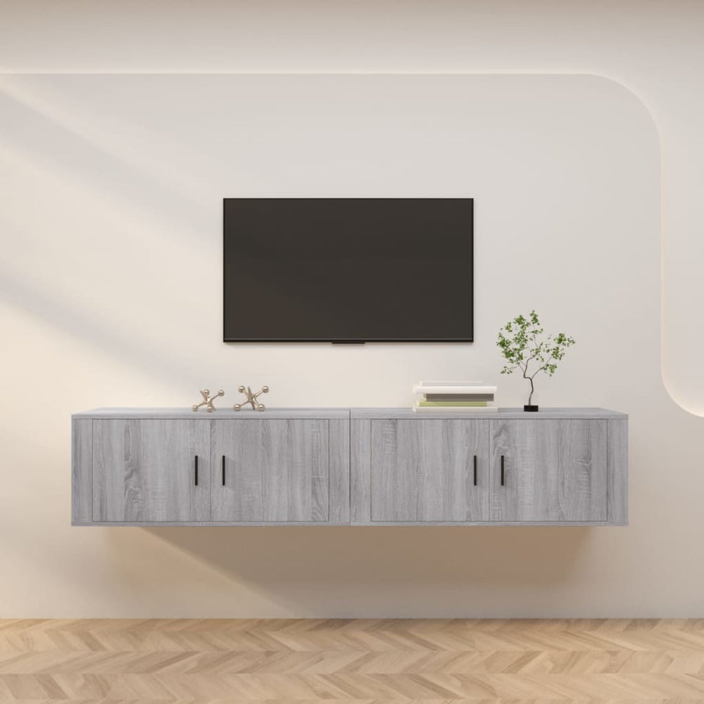 Tv-wandmeubels 2 st 100x34,5x40 cm grijs sonoma eikenkleurig MeubelReus